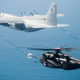 Illustration for article titled Cool Angle of a Helicopter Aerial Refueling Makes It Seem As If the Blades Are Gonna Chop the Line